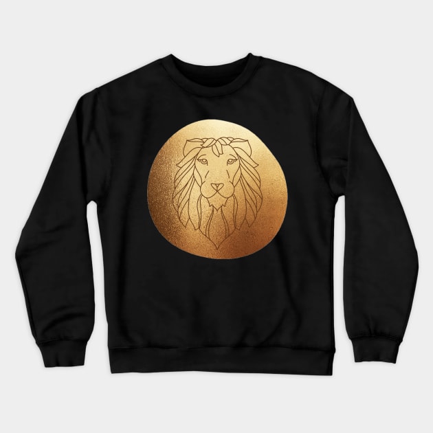 Taurus Zodiac  Metallic Gold Crewneck Sweatshirt by Faeblehoarder